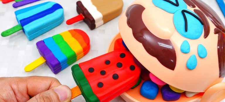 Dentist Practice Loans – Call 904-551-6090:  Play Doh Dentist Doctor Drill makes Rainbow Popsicle Ice Cream Pasta and Learn Colors for Kids